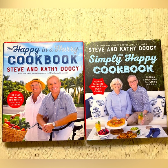 Lot Of 2 “ The Simply Happy Cookbook & The Happy In A Hurry Steve & Kathy Doocy - Picture 1 of 7
